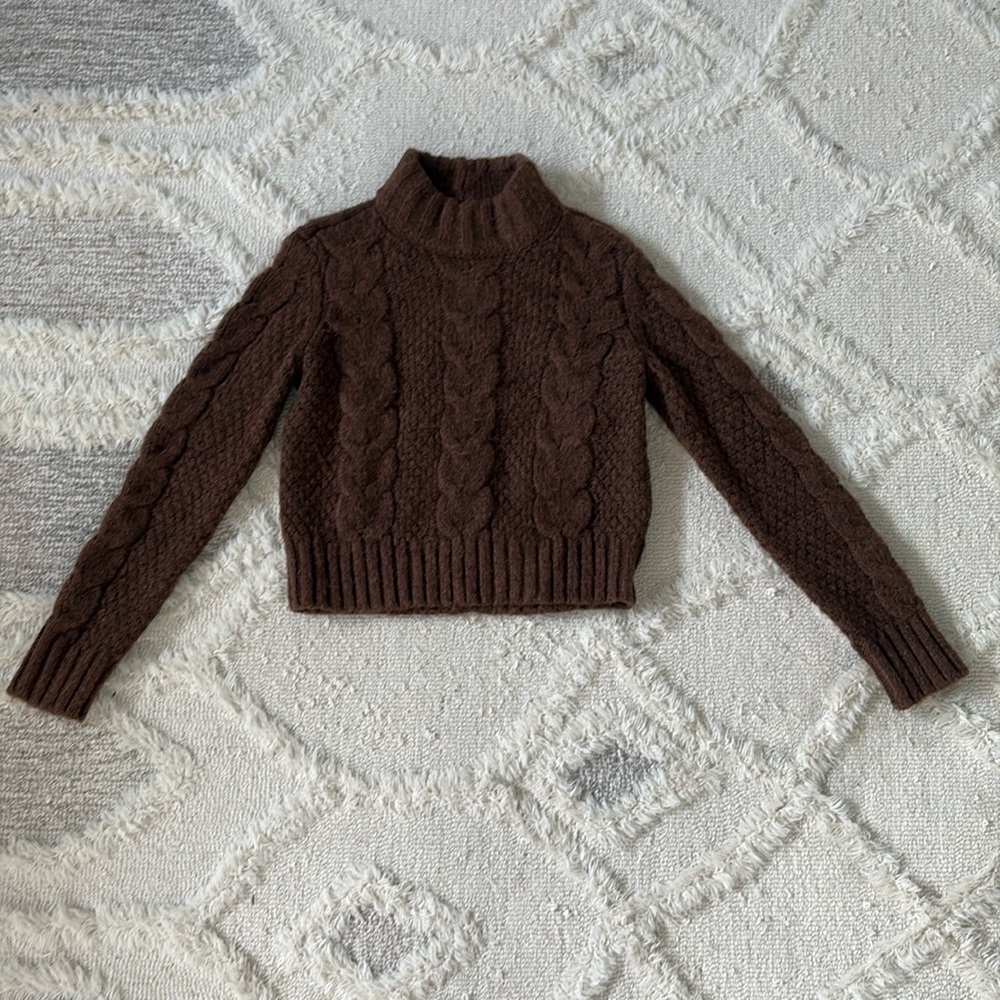American Eagle Brown Cropped Sweater